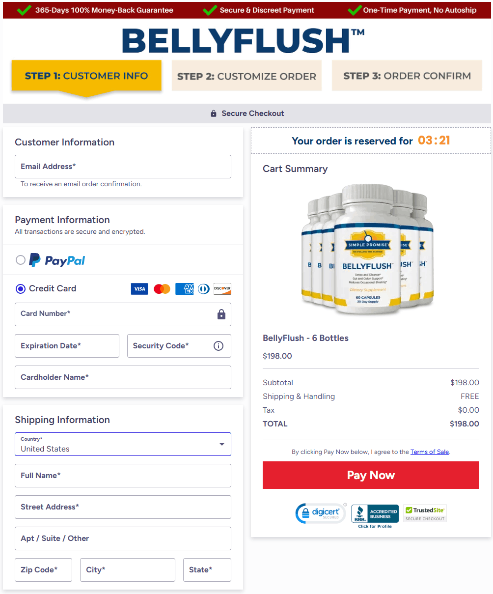 What happen when click By Now Bellyflush